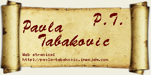 Pavla Tabaković vizit kartica
